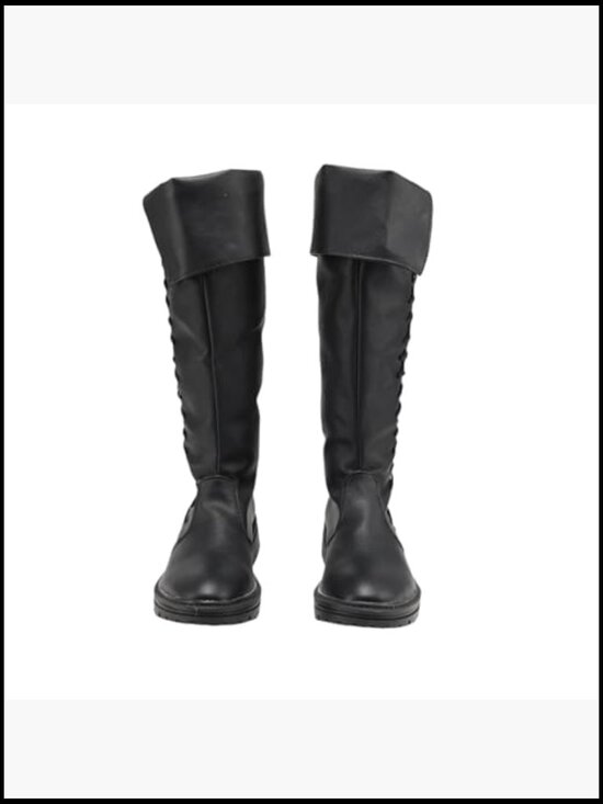 Medieval Renaissance Pull On Boots Mid Calf Gothic Cosplay Cuff Shoes main image 5